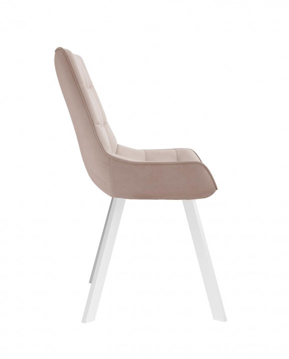 Стул DikLine 263 поворотный, B03 BEIGE, ножки белые
