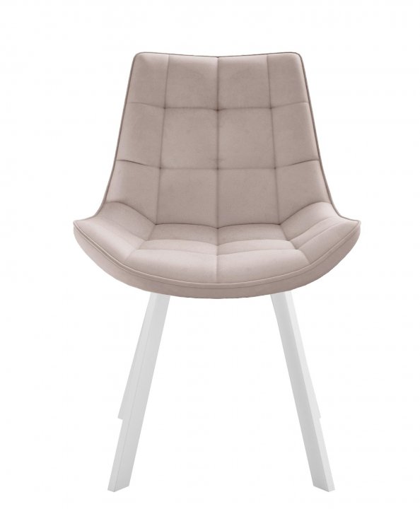 Стул DikLine 263 поворотный, B03 BEIGE, ножки белые
