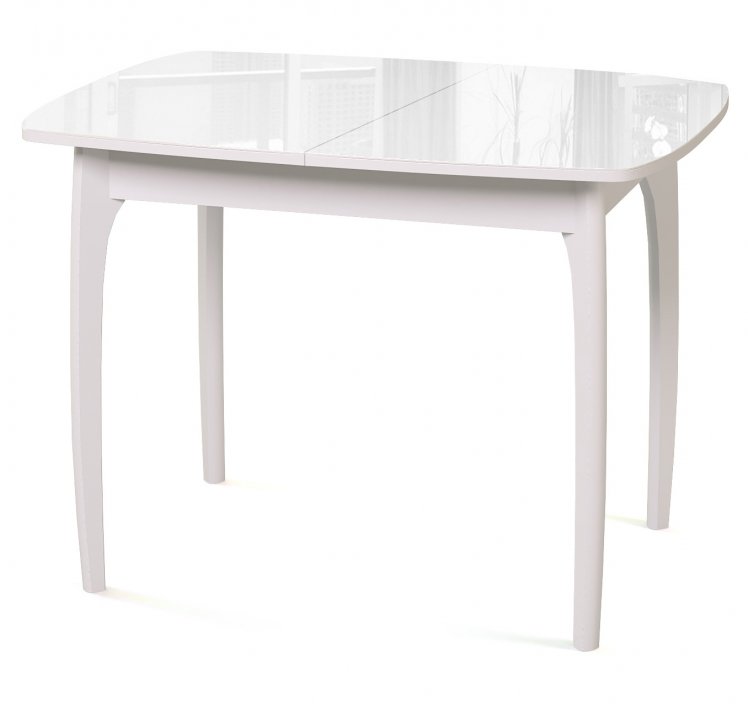 Стол DikLine М40 белый/стекло белое    