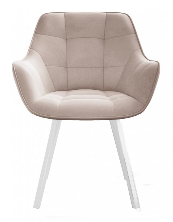 Стул DikLine 252 поворотный, B03 BEIGE, ножки белые    