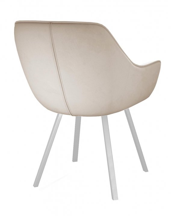 Стул DikLine 252 поворотный, B03 BEIGE, ножки белые    