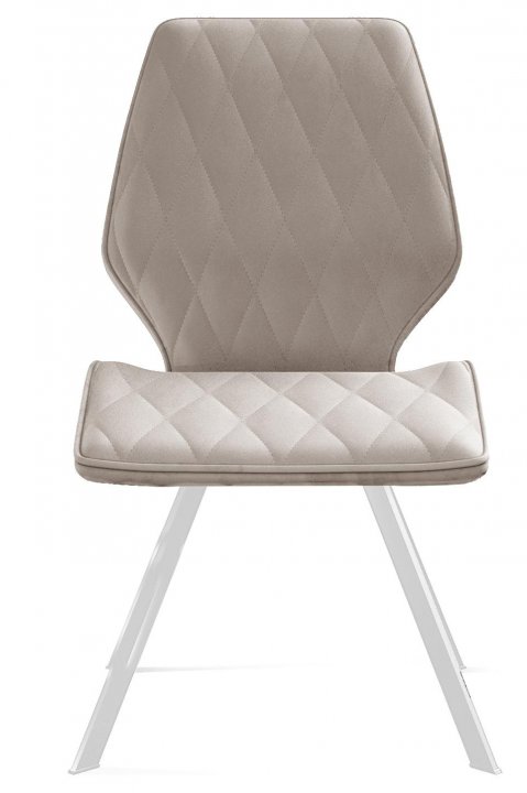 Стул DikLine 243 B03 BEIGE поворотный/ ножки белые