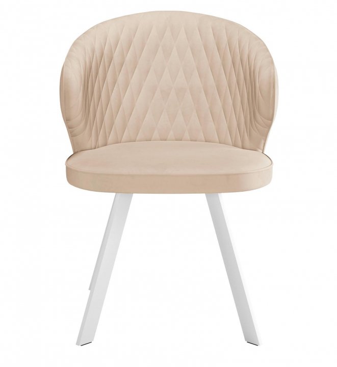 Стул DikLine 249 поворотный, B03 BEIGE, ножки белые